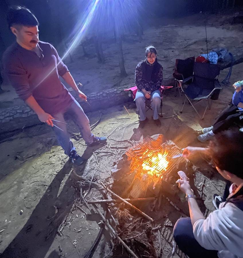 Lab members at BBQ night